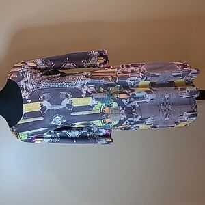 CUSTO BARCELONA Metropolitan City Buildings Dress, Colorful, 3/4 Sleeve, Size 4
